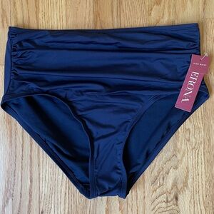 NWT Woman’s High Waisted Swim Bottoms | Navy Blue | Size Medium